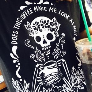 Coffee Skeleton Unisex T-Shirt by The Pine Torch